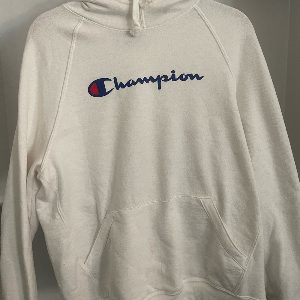 Mens white champion hoodie size medium